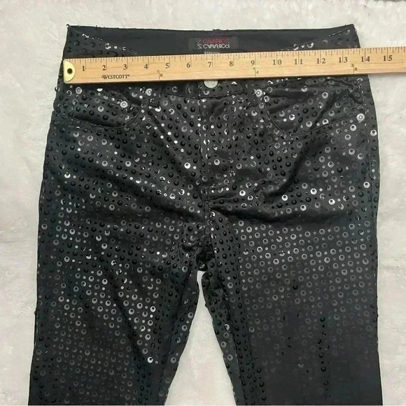 Vintage Y2K 2000s Cavaricci Black Sequin Bootcut Pants Size 5 Waist 28” - Picture 6 of 16